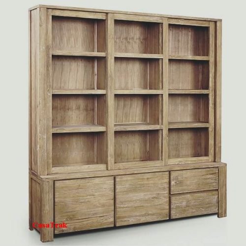 Teak wood display cabinet