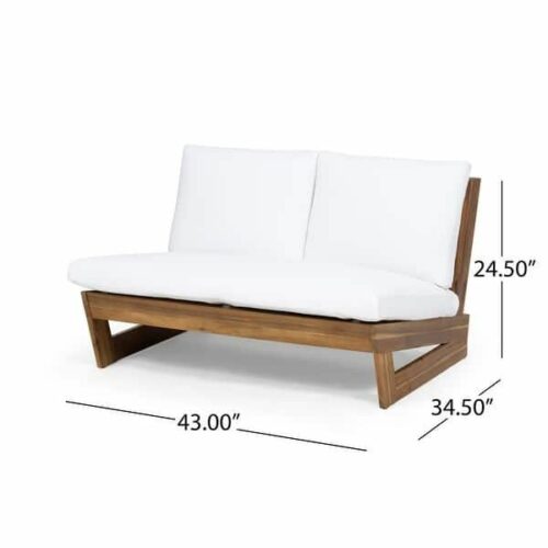 Outdoor loveseat wood teak