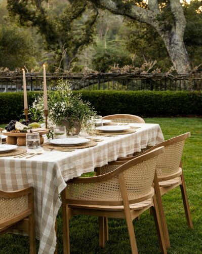 Teak outdoor dining table