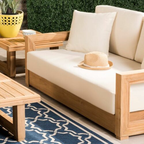 Outdoor loveseat wood teak