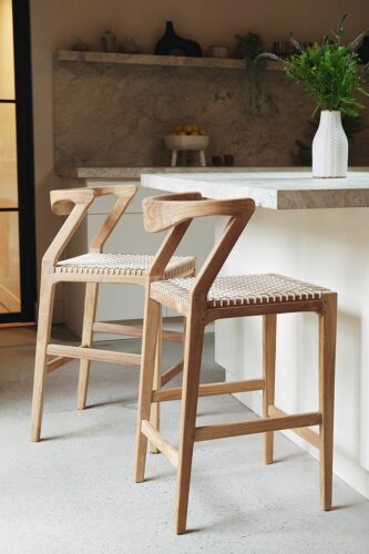 Teak wood barstools