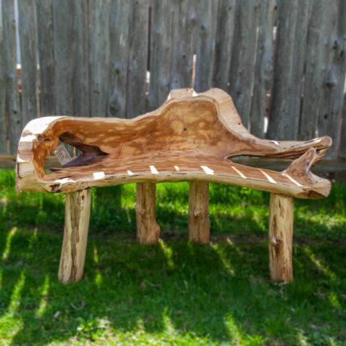 Teak entryway bench