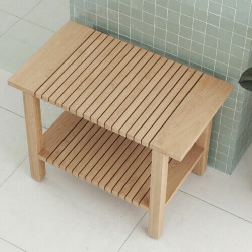 Teak wood storage bench