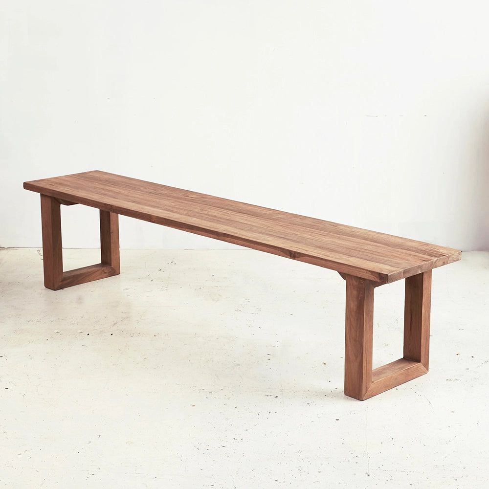 Teak wood end of bed bench