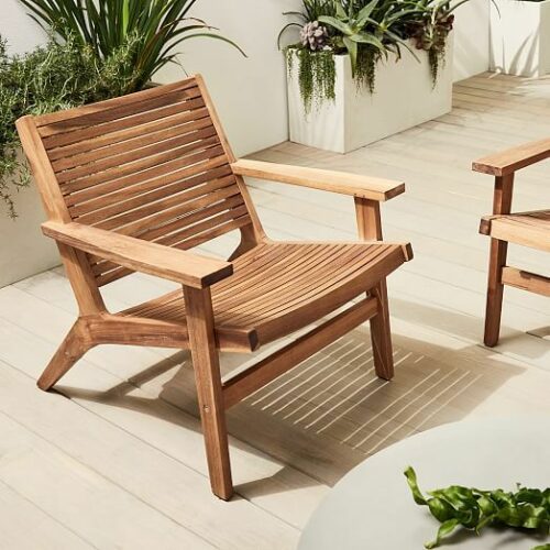 Outdoor loveseat wood teak