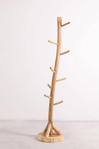 Teak wood coat rack