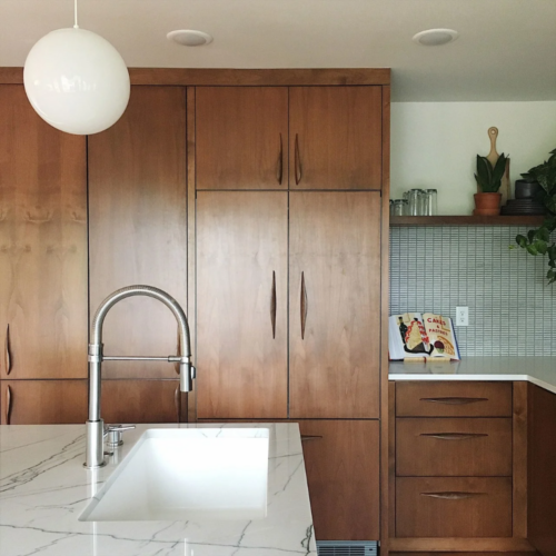 Teak kitchen cabinets