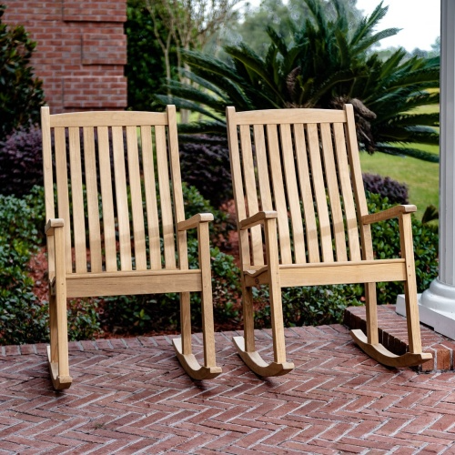 Teak wood rocking chairs