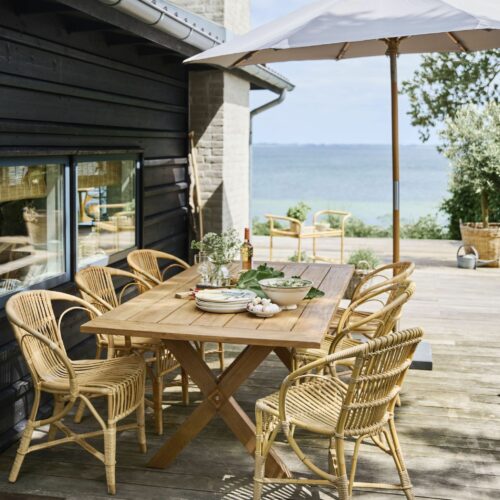 Teak outdoor dining table