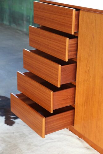 Teak wood highboy dresser