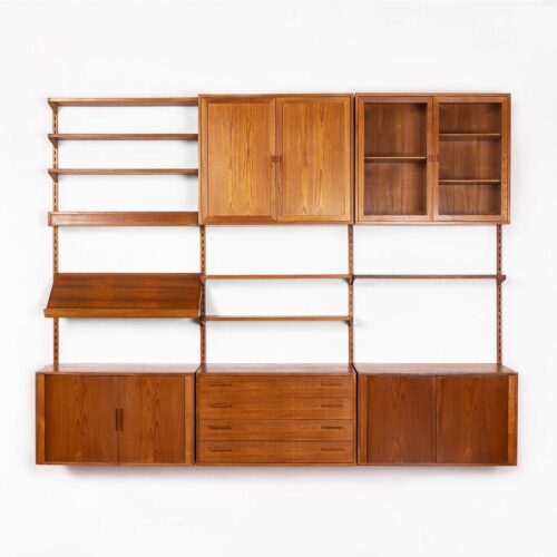 Teak wall shelf