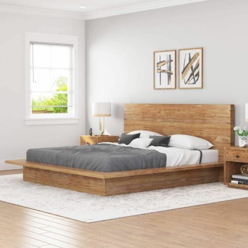 Teak wood platform bed