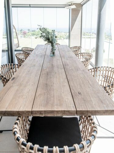 recycled teak outdoor table