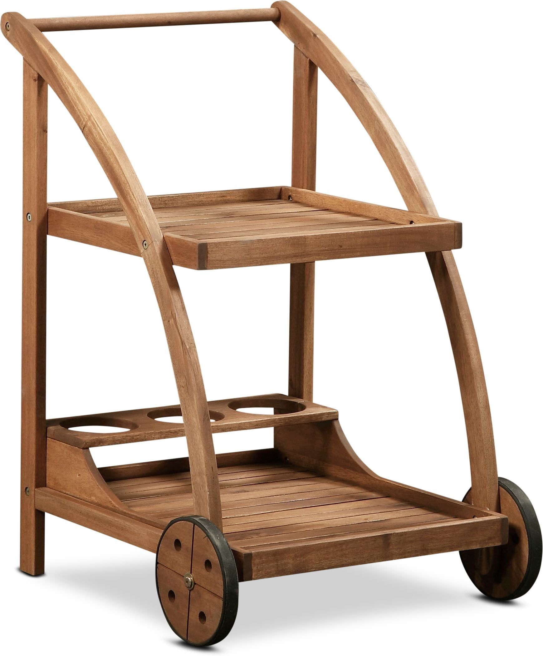 Bar cart teak wood