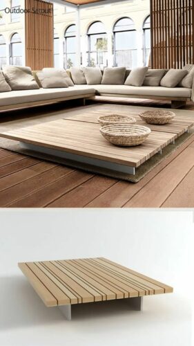 Patio coffee table teak wood