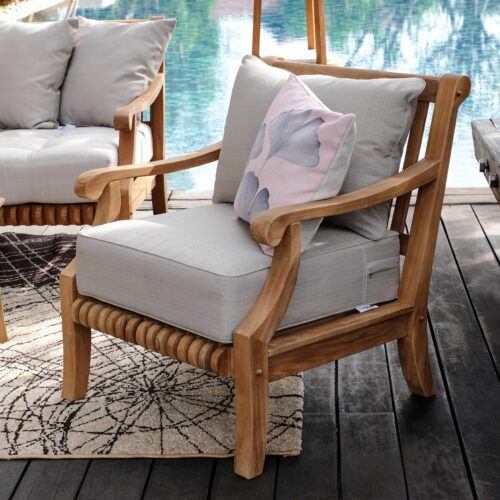 Teak patio lounge chair