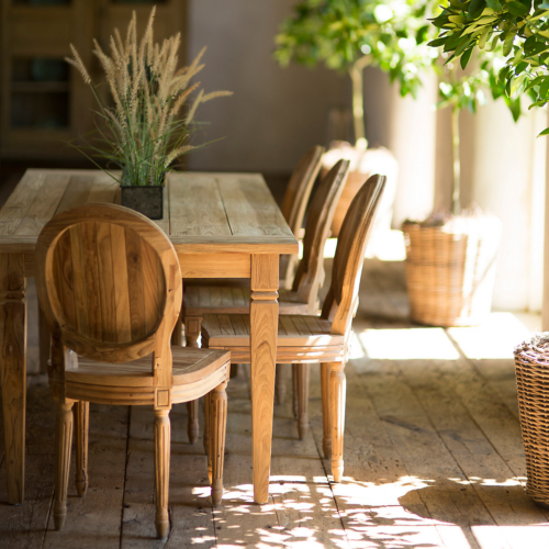 reclaimed teak dining table