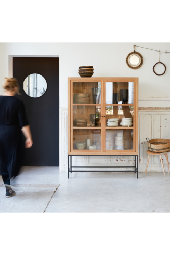 Teak wood display cabinet