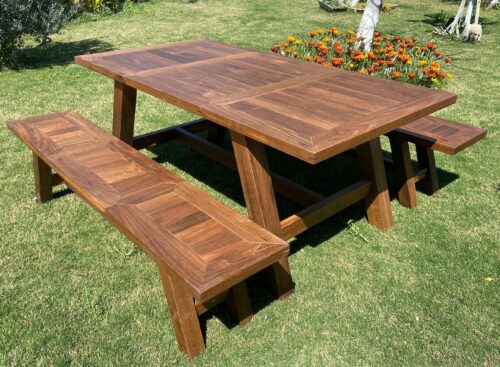 Teak wood patio bench