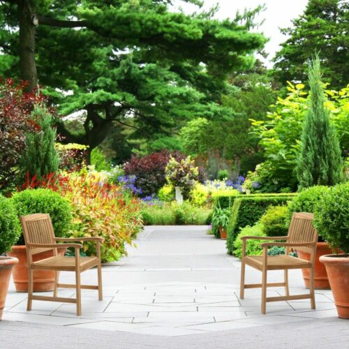 Teak wood patio dining chairs