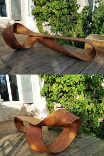 Teak wood patio bench