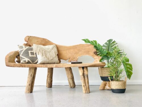 Teak root bench