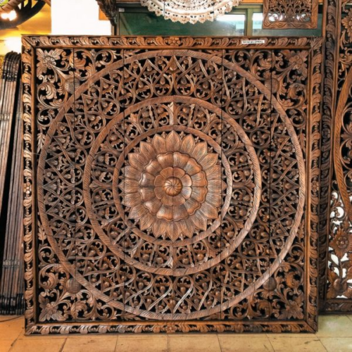 Teak wood wall art