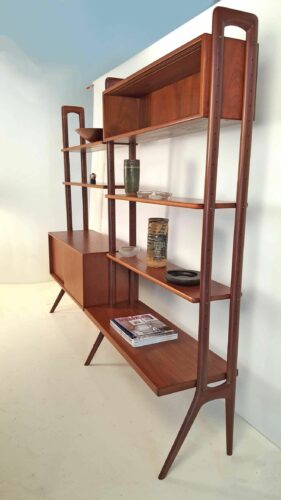 Teak wood wall shelf