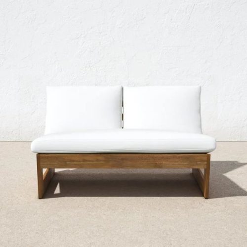 Teak outdoor loveseat