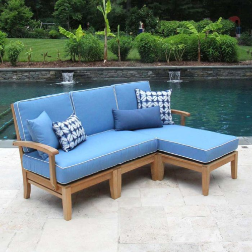 Outdoor sectional teak wood