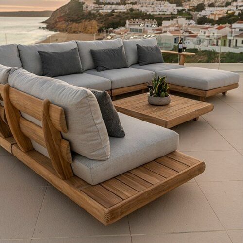 Outdoor lounge set teak wood