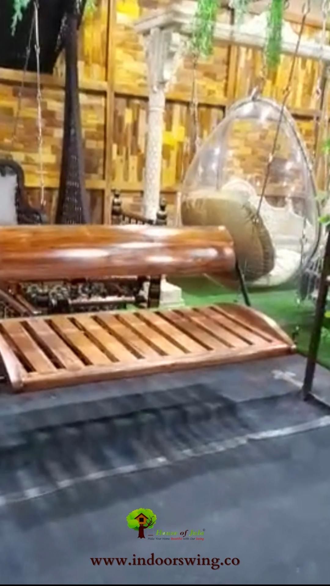Outdoor swing teak wood