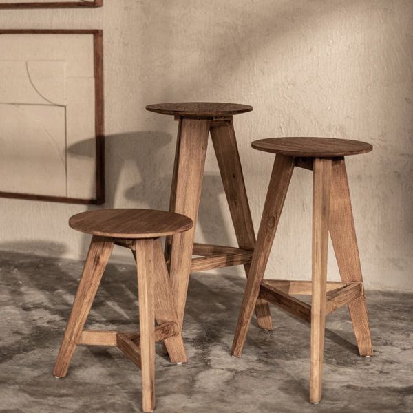 Teak wood bar stools