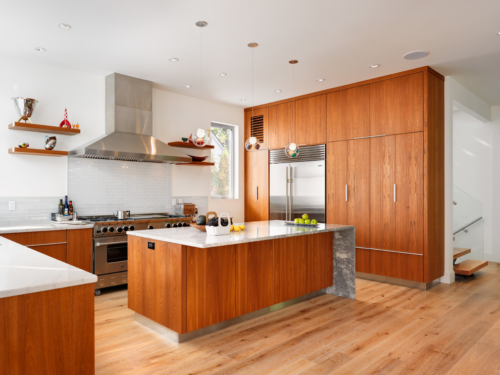 Teak kitchen cabinets