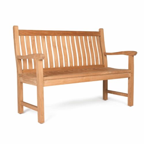 Curved outdoor bench teak wood