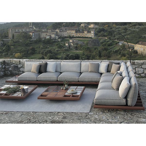 Teak outdoor sectional sofa