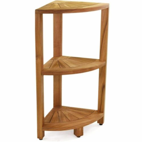 Teak wood corner shelf