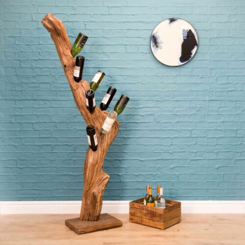 Teak wood wine rack