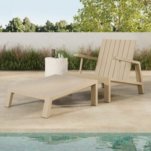 Outdoor ottoman teak wood