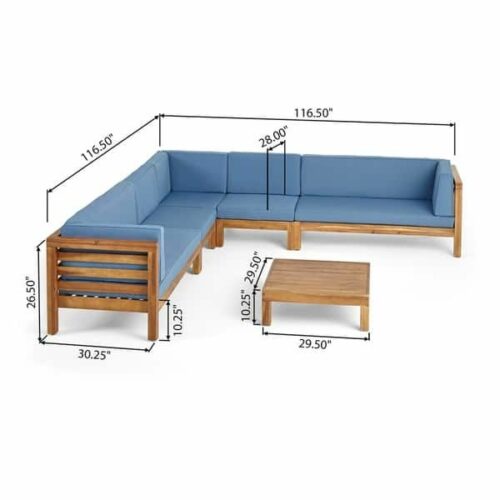 Outdoor sectional teak wood