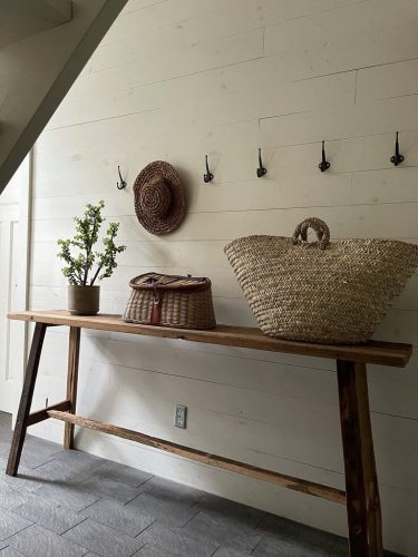 Teak wood console table