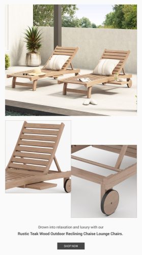 Outdoor lounge set teak wood