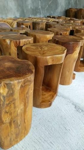 Teak root end table