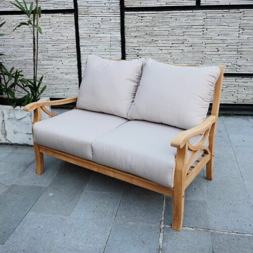 Teak outdoor loveseat