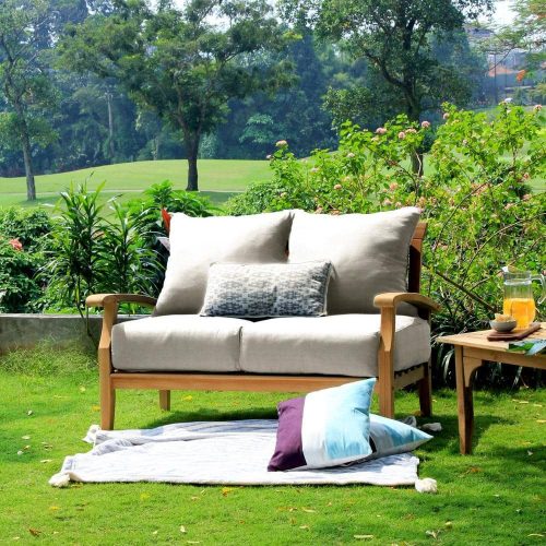 Outdoor loveseat wood teak