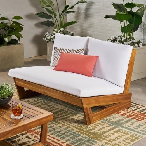 Outdoor loveseat wood teak