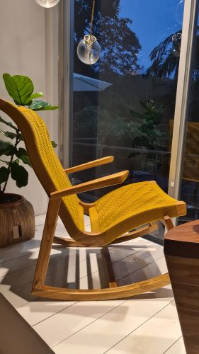 Teak wood rocking chair