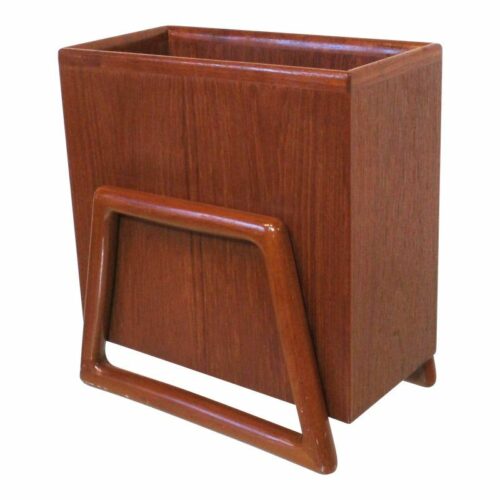 Teak wood wastebasket