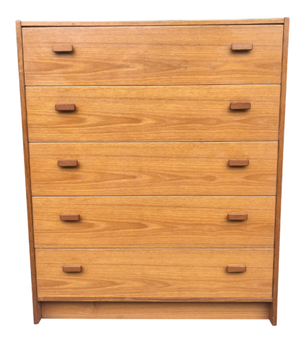 Teak wood highboy dresser