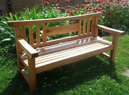 Teak garden bench